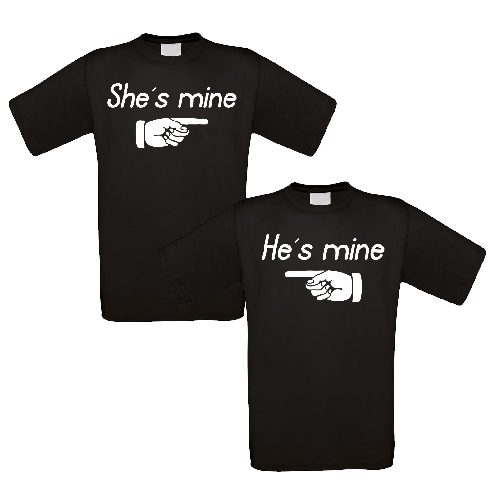 Partnershirt schwarz 2er-Set - She´s mine - He´s mine