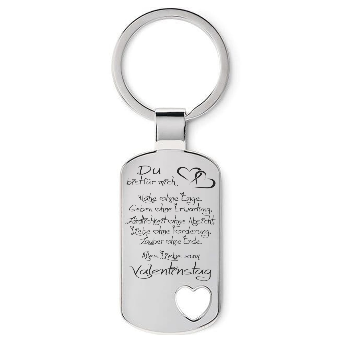 Metall Schlüsselanhänger Modell: Du bist für mich / Valentinstag