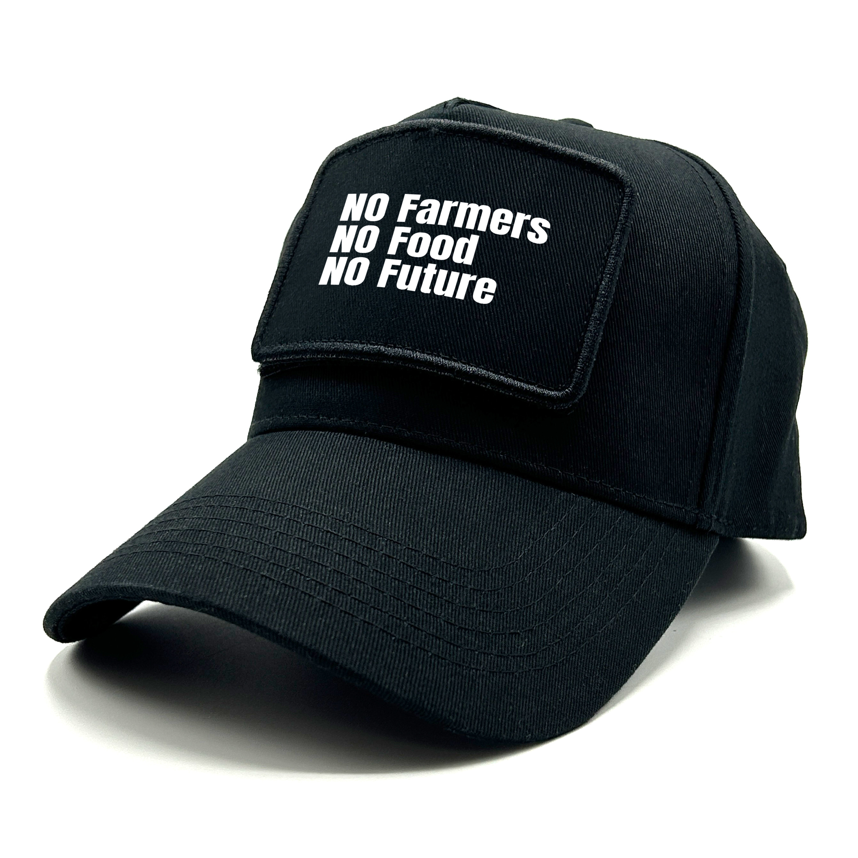 Baseball Cap mit Spruch auf Patch | No Farmers no Food no Future | Farbwahl | Unisex Baseball Mütze | hochwertiger Druck | OneSize durch verstellbaren Klipp-Verschluss |