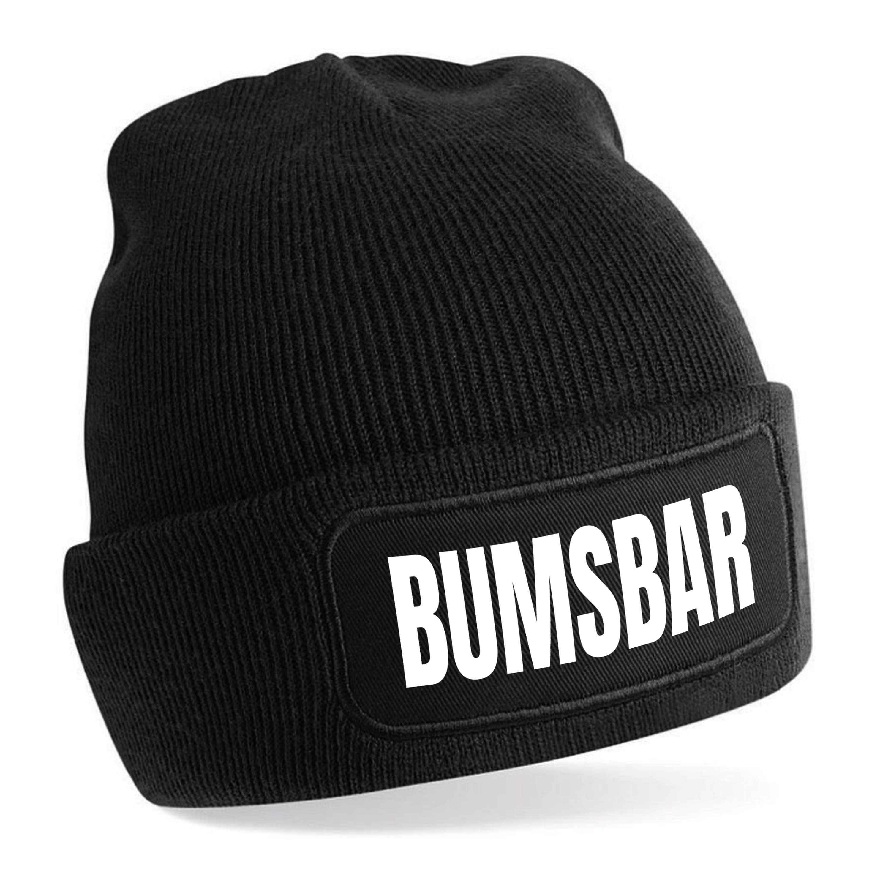 Beanie Strickmütze mit Spruch | Bumsbar | Farbwahl | Unisex SoftTouch angenehm weiche und warme Wintermütze | OneSize Einheitsgröße für Erwachsene