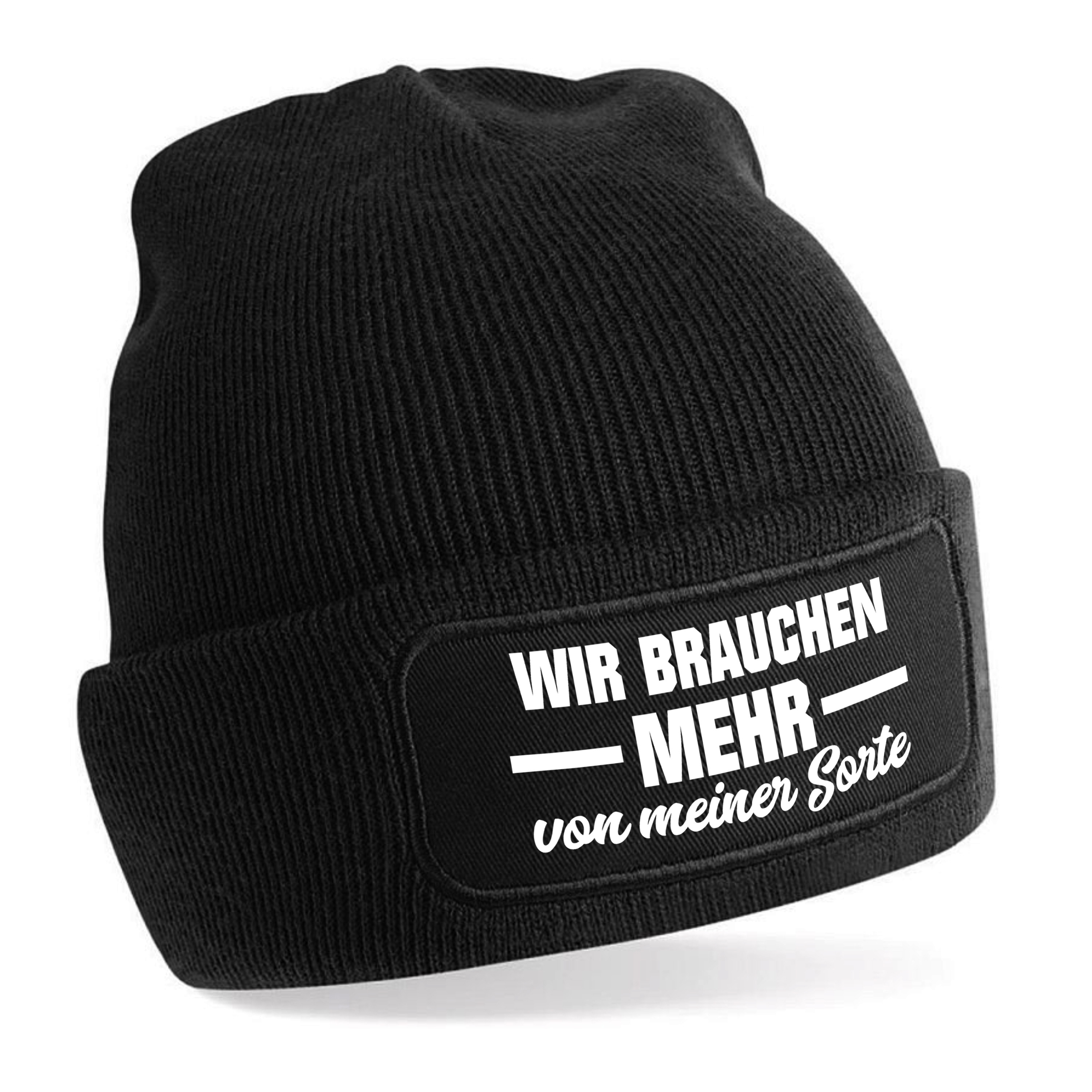 Beanie Strickmütze mit Spruch | Mehr von meiner Sorte | Farbwahl | Unisex SoftTouch angenehm weiche und warme Wintermütze | OneSize Einheitsgröße für Erwachsene