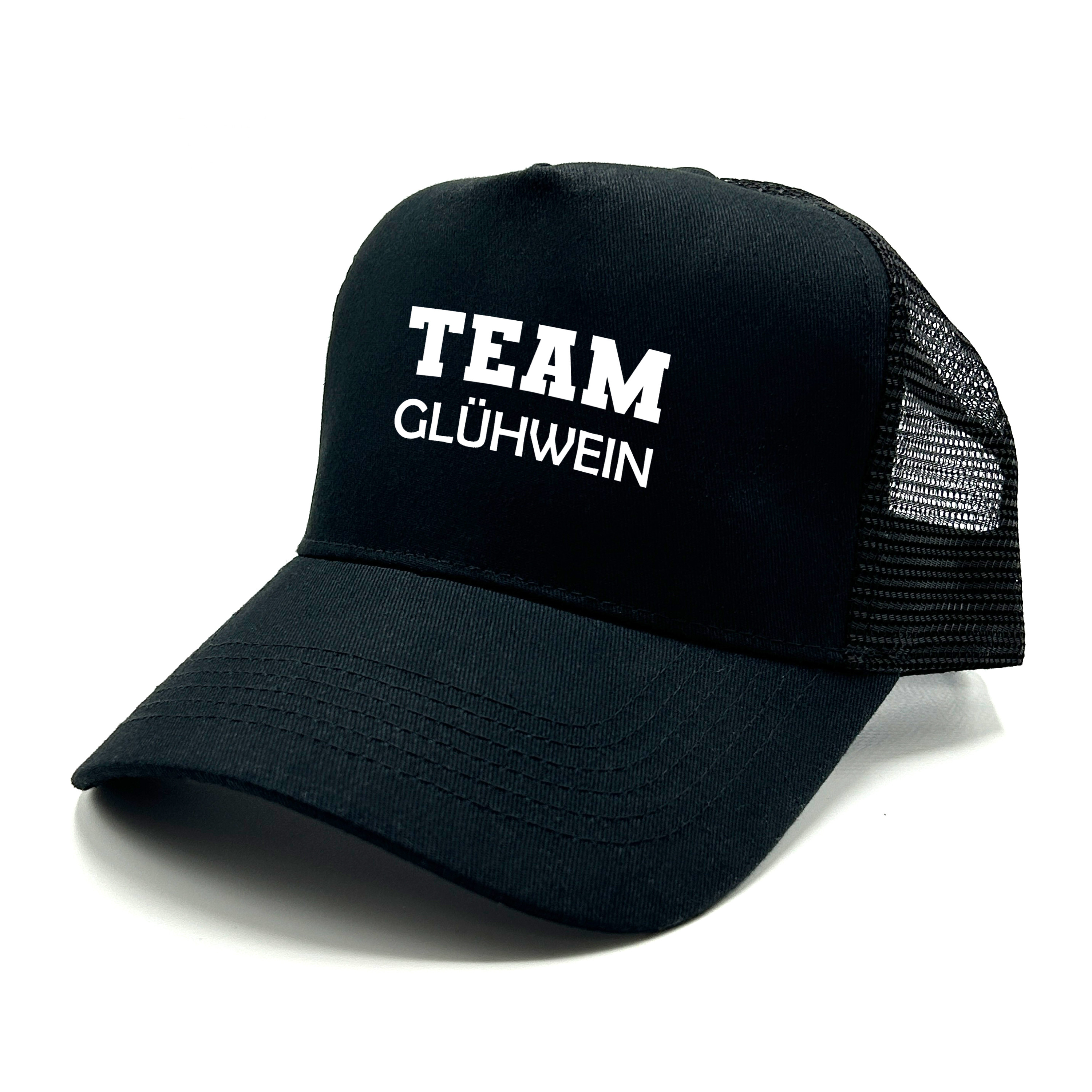 Trucker Cap in Mesh Optik mit Spruch | Team Glühwein | Farbwahl | Unisex Baseball Mütze | hochwertiger Druck | OneSize durch verstellbaren Klipp-Verschluss