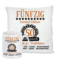 Kissen oder Tasse: Fünfzig - 50 - Limited Edition