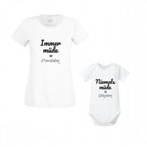 Familienshirts - Immer müde / Niemals müde - Partnerlook Set