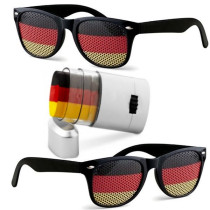 2 Stück Partnerset Sonnenbrillen + Deutschland Schminkstift Fanartikel | EM 2024 Fanartikel | Fan Sonnenbrille | Fußball Fanartikel | Fußball Sonnenbrille EM Deutschland | Sonnenbrille Fußball Europameisterschaft