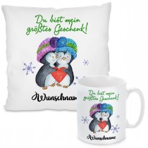 Kissen oder Tasse mit Motiv - Du bist mein größtes Geschenk.... (individualisierbar)