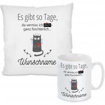 Kissen oder Tasse mit Motiv Modell: Es gibt so Tage, da vermiss ich dich ... (WUNSCHNAME) - individualisierbar