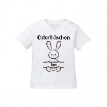 Babyshirt: Osterhäschen (Jungs, personalisierbar)