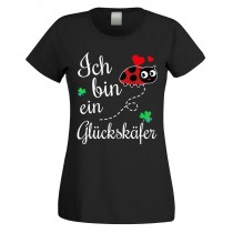 Funshirt weiß oder schwarz, als Tanktop oder Shirt - Ich bin ein Glückskäfer.