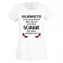 Funshirt weiß oder schwarz, als Tanktop oder Shirt - Aschenputtel