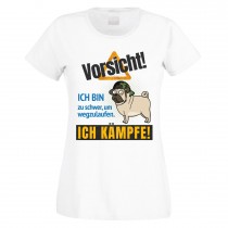 Funshirt weiß oder schwarz, als Tanktop oder Shirt - Vorsicht! Ich bin zu schwer um wegzulaufen...