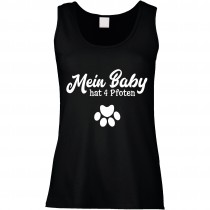 Funshirt weiß oder schwarz, als Tanktop oder Shirt - Mein Baby hat vier Pfoten.