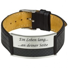 Lederarmband mit Gravurplatte