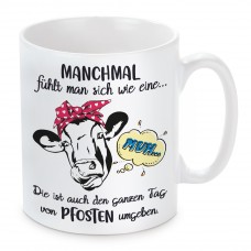 Tasse mit Motiv - Manchmal fühlt man sich wie eine Kuh......