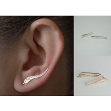 1 Paar ( 2 Stück ) Blätter Silber/Gold Ohrringe