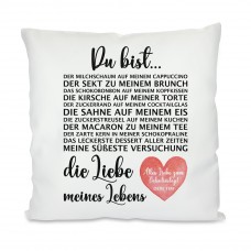 Kissen mit Motiv: Die Liebe meines Lebens (personalisierbar)