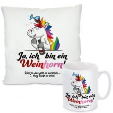 Kissen oder Tasse mit Motiv Modell: Weinhorn