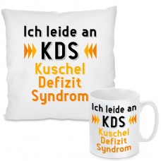 Kissen oder Tasse mit Motiv Modell: Ich leide an KDS ...