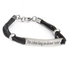 Lederarmband mit Gravurplatte