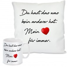 1 Kissen 1 Tasse