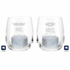 Windlicht-Set Mr. Right & Mrs. Always Right
