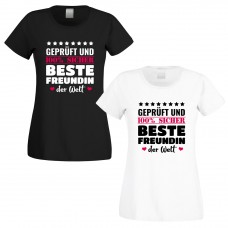  Funshirt weiß oder schwarz - GEPRÜFT UND 100% SICHER. BESTE FREUNDIN DER WELT