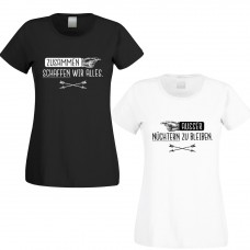 Damen-Funshirts in Schwarz oder Weiß - Zusammen schaffen wir alles...