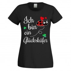 Funshirt weiß oder schwarz, als Tanktop oder Shirt - Ich bin ein Glückskäfer.