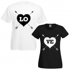 Partnershirts schwarz oder weiß - LOVE