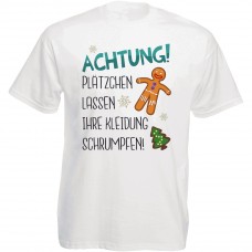 Funshirt weiß oder schwarz, als Tanktop oder Shirt - Achtung! Plätzchen lassen Ihre Kleidung schrumpfen!