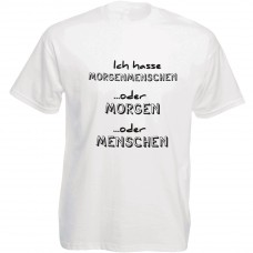 Funshirt weiß oder schwarz - als Tanktop, Damen- oder Herrenshirt - Ich hasse Morgenmenschen