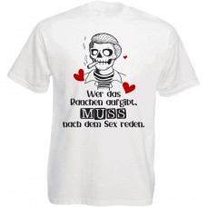 Funshirt oder Tanktop: Wer das Rauchen aufgibt , muss nach dem Sex reden.