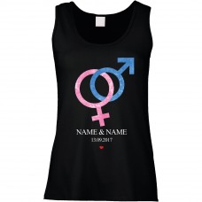 Funshirt weiß oder schwarz, als Tanktop oder Shirt -  Love (Frau + Mann)  (personalisierbar)