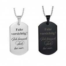 Halskette Dogtag - Fahr vorsichtig 