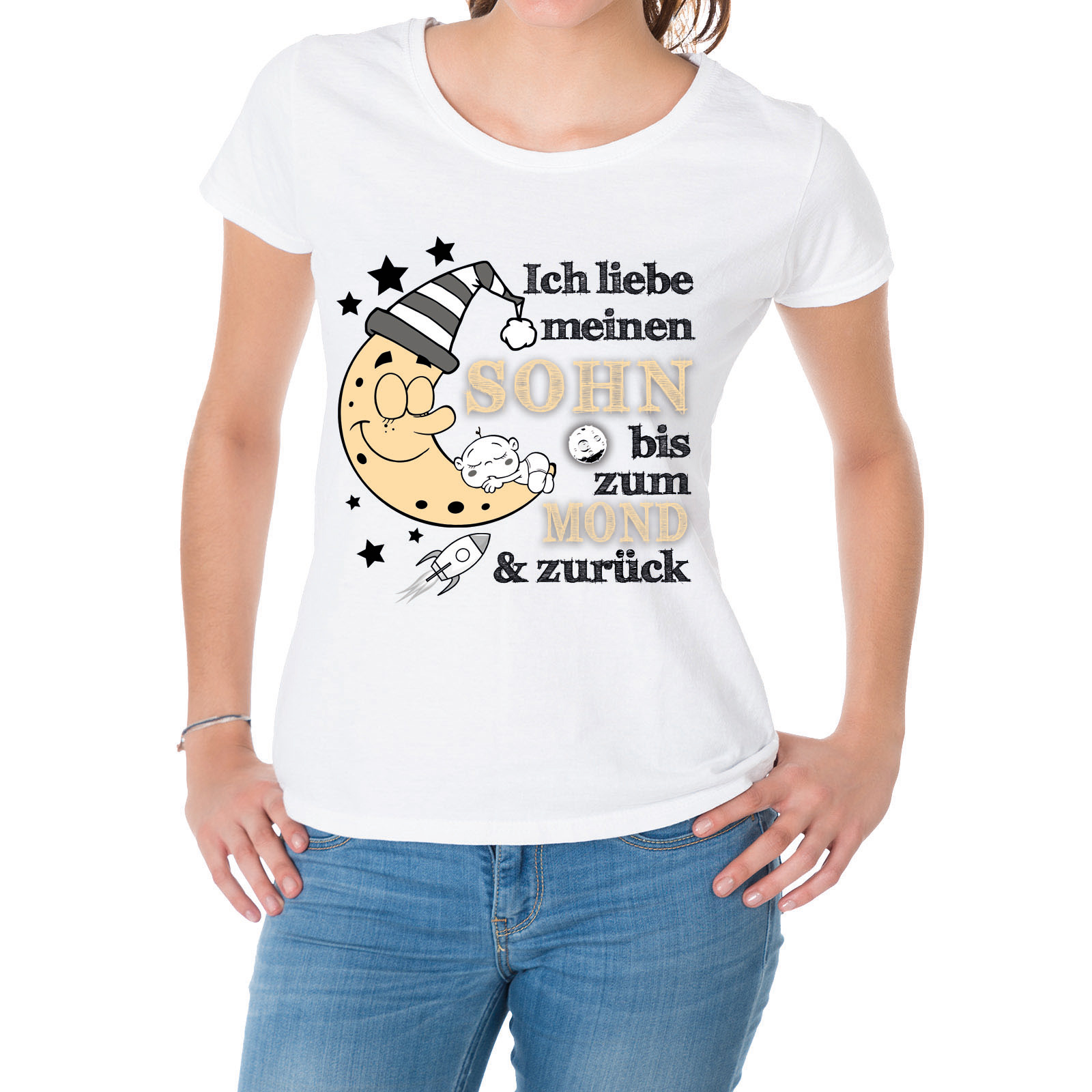 Damen T-Shirt Modell: Ich liebe meinen Sohn