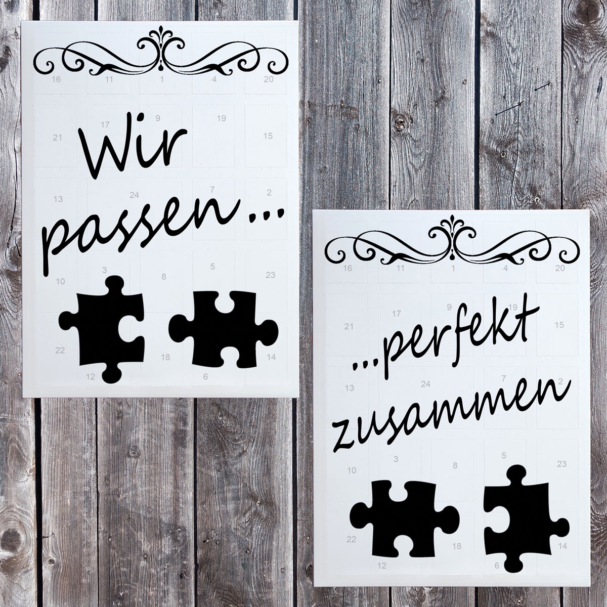 Das Adventskalender Partnerset - Wir passen perfekt zusammen